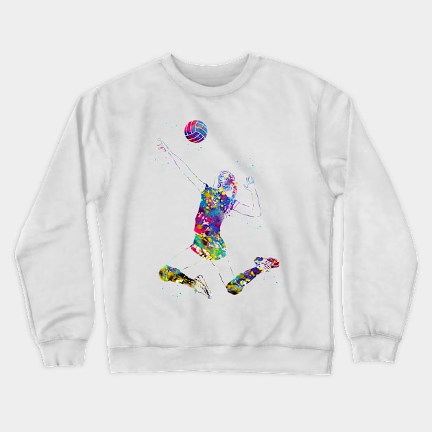 Volleyball player girl Crewneck Sweatshirt by erzebeth